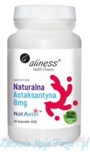 Naturalna Astaksantyna 8 mg, 60 kaps Aliness 