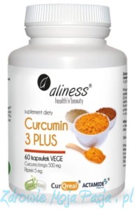 Curcumin 3 PLUS z piperyną 500 mg/5 mg, 60 kaps. Aliness   ( KURKUMA )