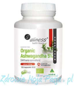 Organic Ashwagangha 5% - Aliness - 100 kps VEGE ( aszwaganda )