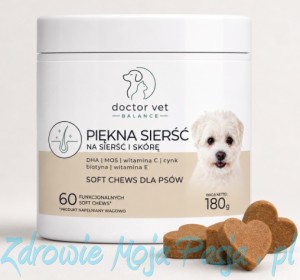 PIĘKNA SIERŚĆ. Na skórę i sierść dla psa. 60 porcji
